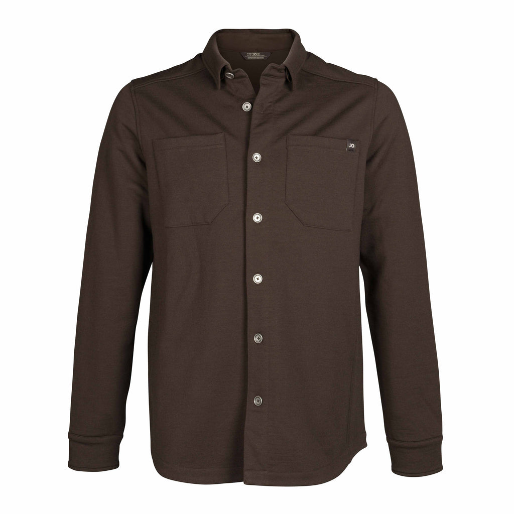 First Lite Rugged Wool Field Shirt — double-knit 85% merino wool button-down