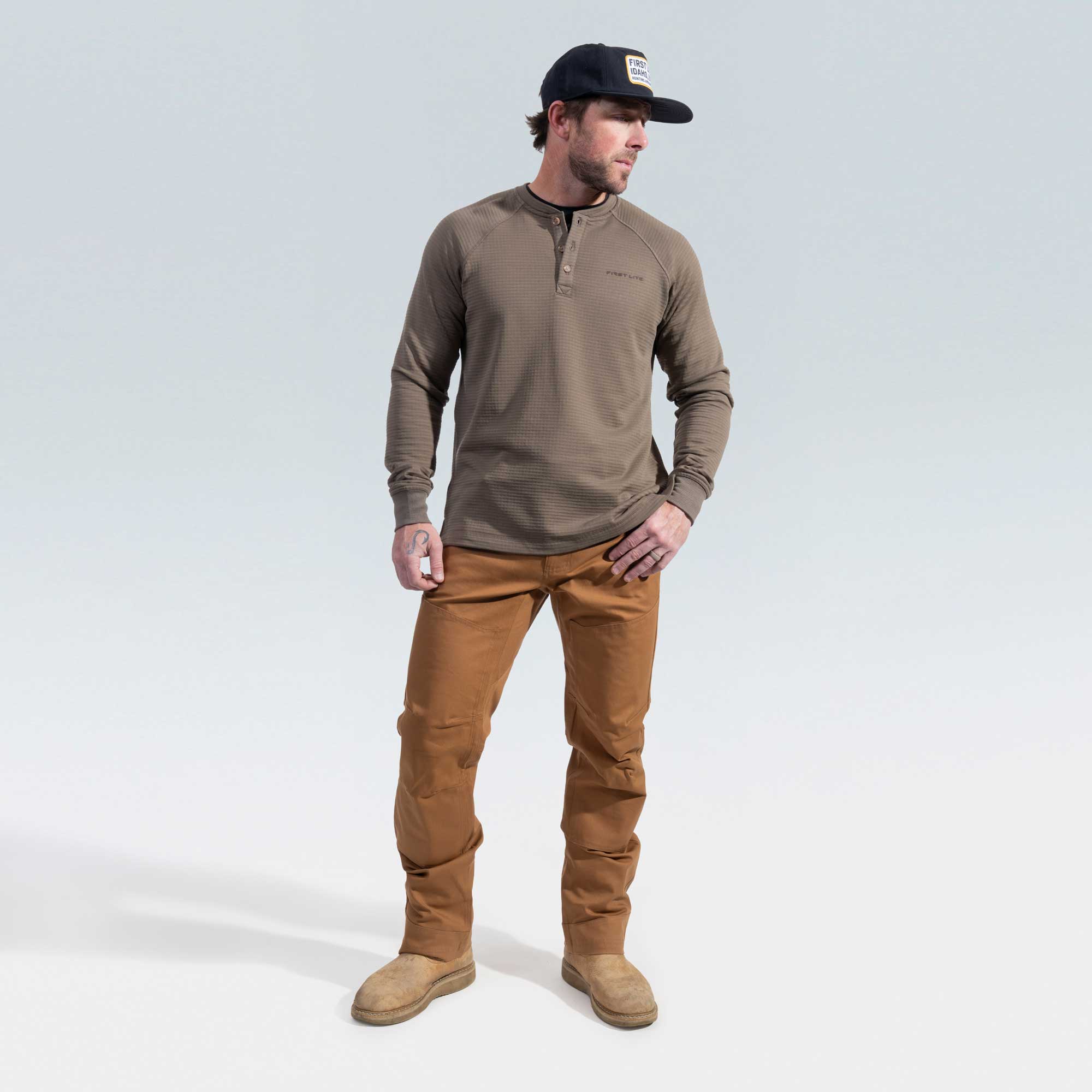 ThermaGrid Merino Wool Henley