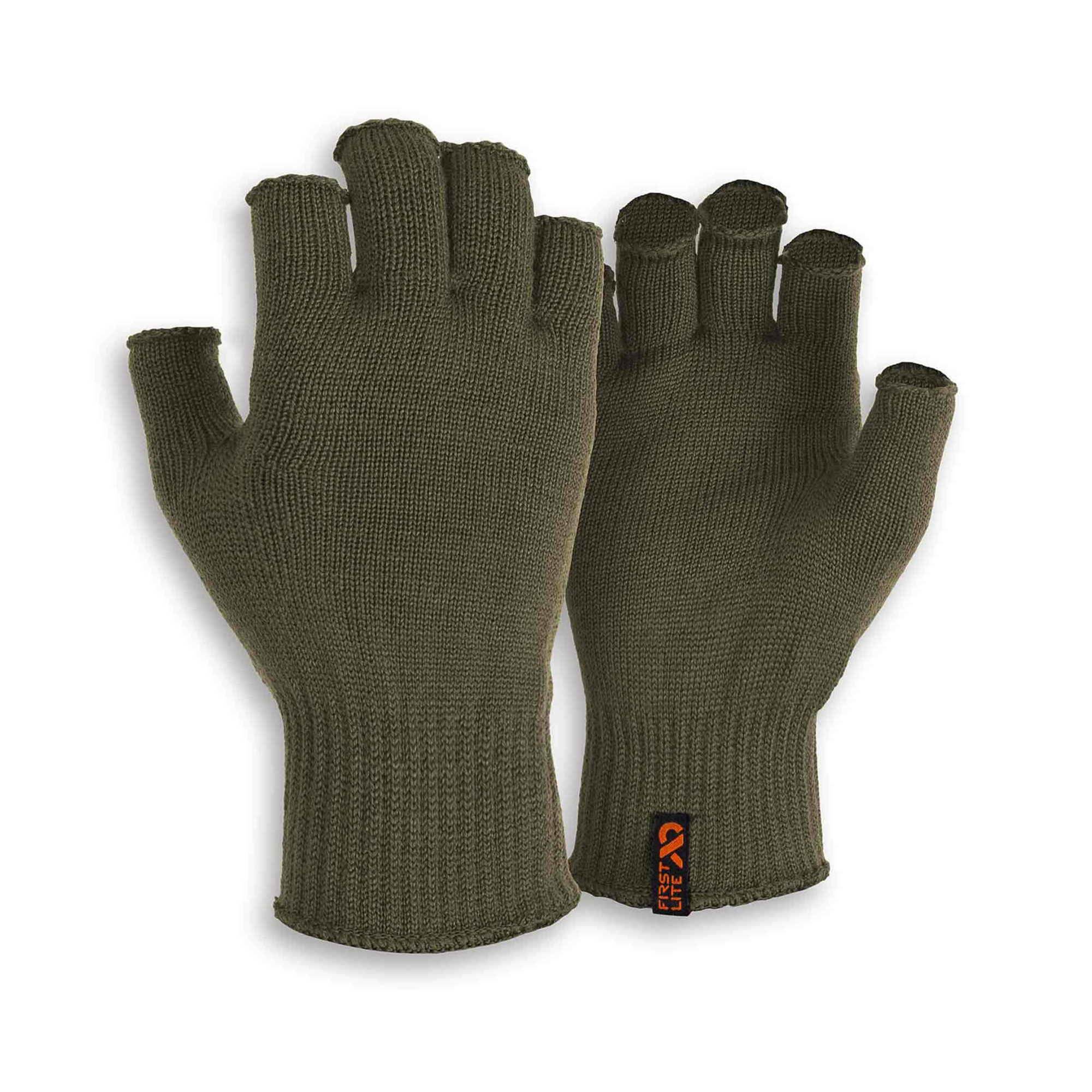Knit Fingerless Gloves, Superfine Italian Merino Wool, Blue Grey, Large 